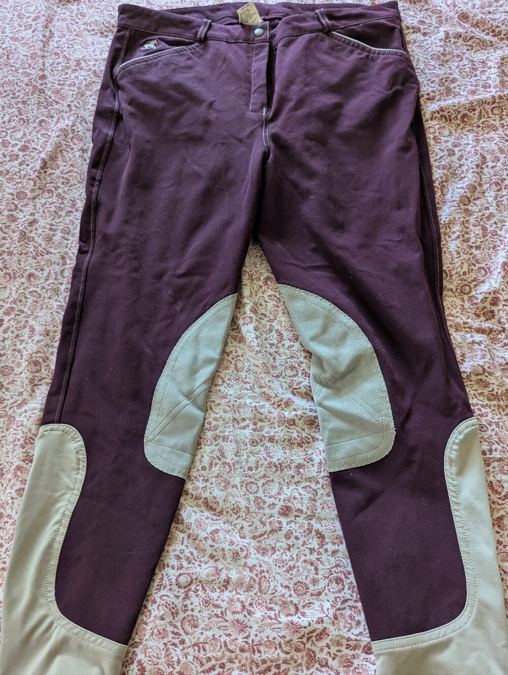 Purple & Tan Riding Breeches